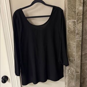 Newbury Kustom Black Scoop Neck Long Sleeve Top